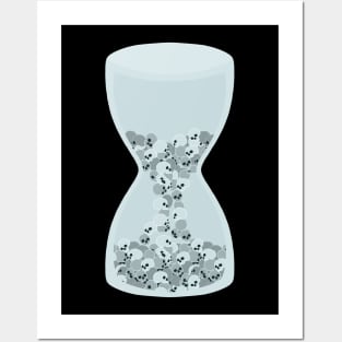 Time Is Running Out (Skulls In An Hourglass) Posters and Art